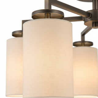 Vintage Fabric Semi Flush Ceiling Light