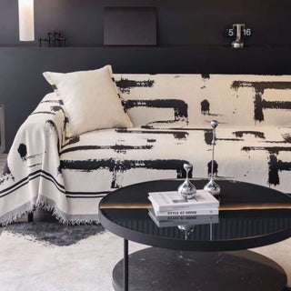 Monochrome Elegance Sofa Throw