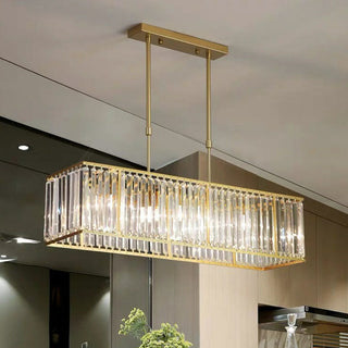 Nordic Crystal Linear Chandelier For Kitchen Island