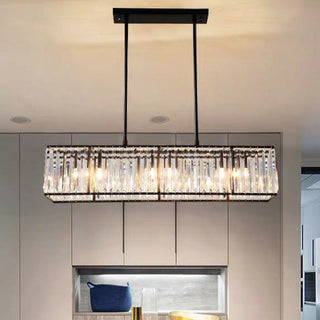 Nordic Crystal Linear Chandelier For Kitchen Island