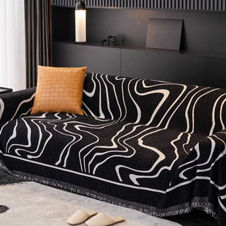 Monochrome Elegance Sofa Throw