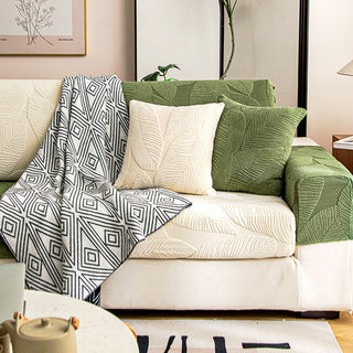 Waterproof and Scratch-Resistant Leaf Jacquard Sofa Cover