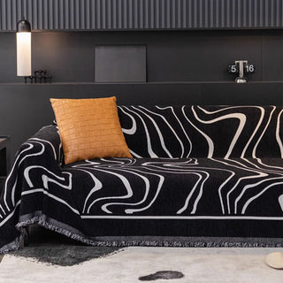 Monochrome Elegance Sofa Throw