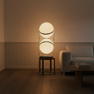 Sculptural Modern Chrome Floor Lamp
