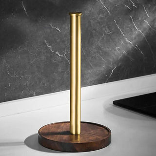 Walnut & Brass Paper Towel Holder