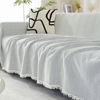 Chenille Herringbone Tassel Sofa Cover