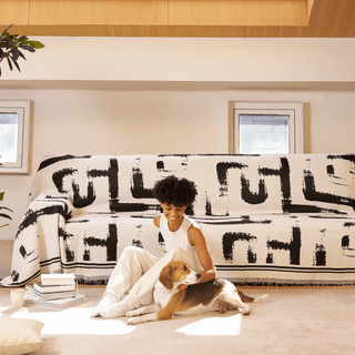 Monochrome Elegance Sofa Throw