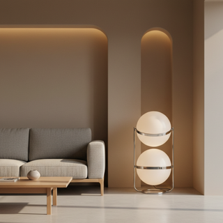 Sculptural Modern Chrome Floor Lamp