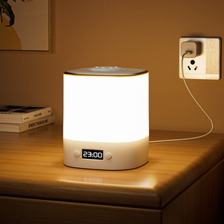 Minimalist Dimmable LED Table Lamp with Clock