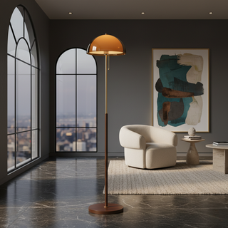 Amber Acrylic Dome Floor Lamp