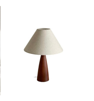 Scandinavian Wooden Table Lamp With Fabric Shade