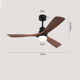 Solid Wood Ceiling Fan with LED Light