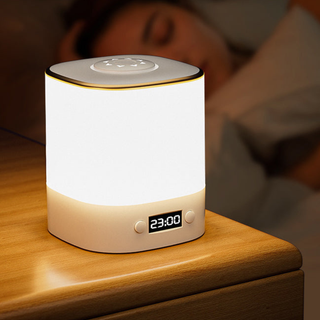 Minimalist Dimmable LED Table Lamp with Clock