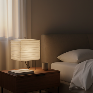 Japandi Table Lamp with Paper Shade