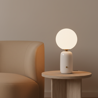Geometric Opal Glass Table Lamp