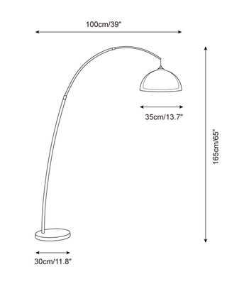 Modern Arc Floor Lamp With Adjustable Arm And Dome Shade