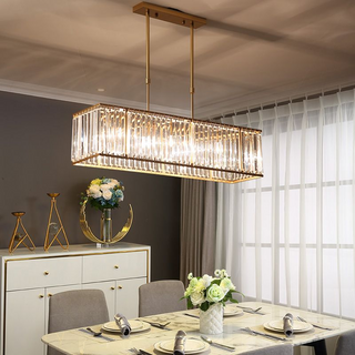Nordic Crystal Linear Chandelier For Kitchen Island