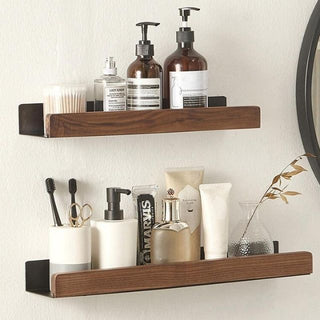 Rustic Wooden Bathroom Shelf