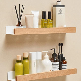 Rustic Wooden Bathroom Shelf