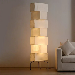 Japanese Rice Paper Sculptural Floor Lamp