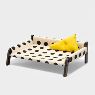 Polka Dot Frosted Suede Elevated Dog Bed