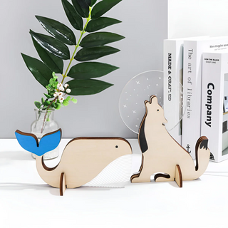 Wooden Animal LED Table Lamp