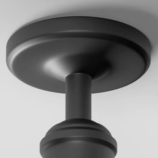 Black Round Semi-Flush Mount Outdoor Light