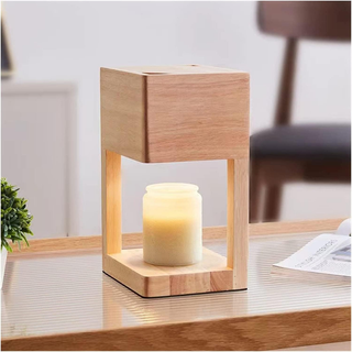 Scandinavian Wooden Candle Warmer Lamp With Adjustable Dimmer