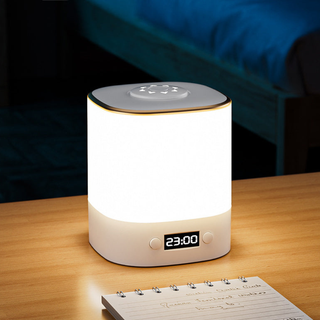 Minimalist Dimmable LED Table Lamp with Clock