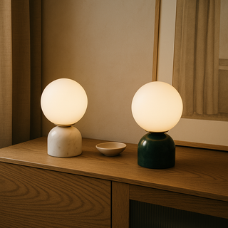 Marble and Glass Table Lamp