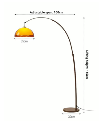 Modern Arc Floor Lamp With Adjustable Arm And Dome Shade