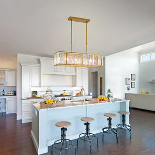 Nordic Crystal Linear Chandelier For Kitchen Island