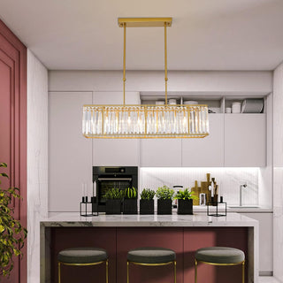 Nordic Crystal Linear Chandelier For Kitchen Island