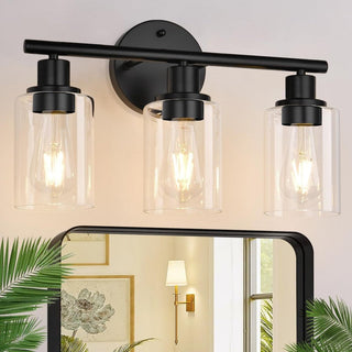 Black Retro Wall Lamp with Reversible Mount