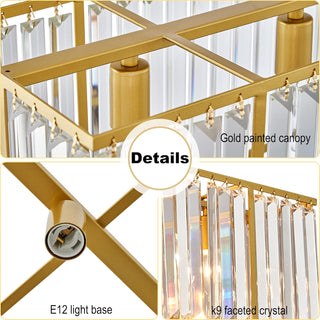 Nordic Crystal Linear Chandelier For Kitchen Island