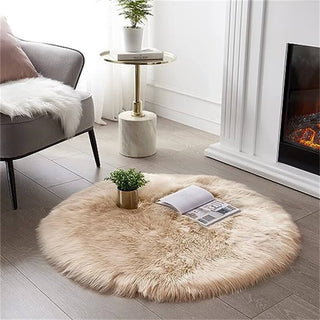 Fluffy Round Faux Rug