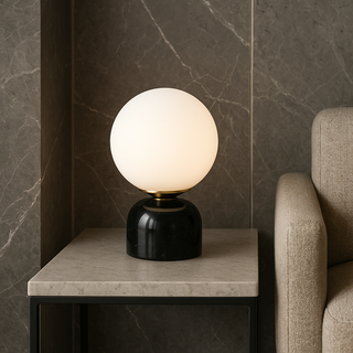 Marble and Glass Table Lamp