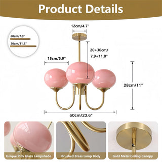 Modern 3-Light Globe Chandelier