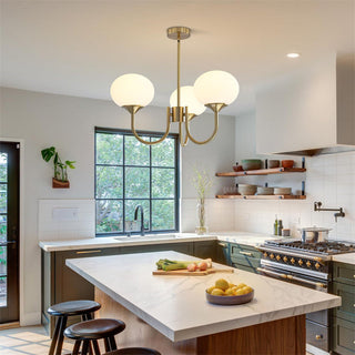 Modern 3-Light Globe Chandelier