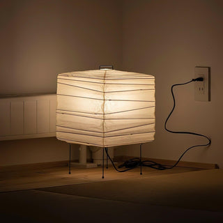 Japandi Table Lamp with Paper Shade