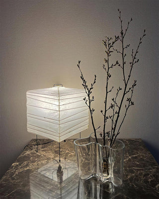 Japandi Table Lamp with Paper Shade