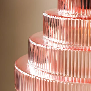 Art Deco Ribbed Glass Pendant Light With Tiered Bottle Design