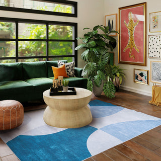 Modern Abstract  Blue Rug