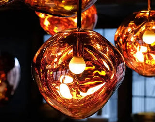 Modern Chrome Pebble Pendant Light Cluster