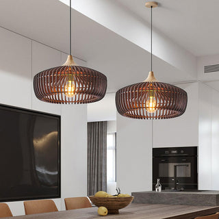 Wooden Japanese-Style Pendant Light