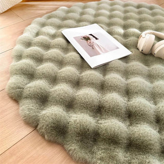 Soft Round Faux Rabbit Fur Rug