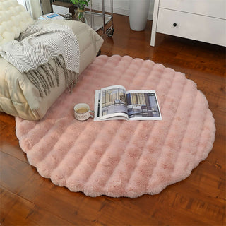 Soft Round Faux Rabbit Fur Rug