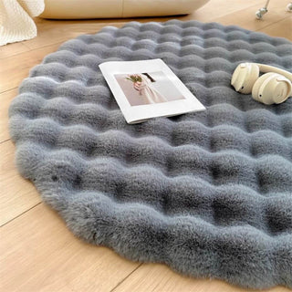Soft Round Faux Rabbit Fur Rug