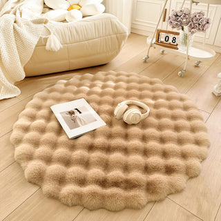 Soft Round Faux Rabbit Fur Rug
