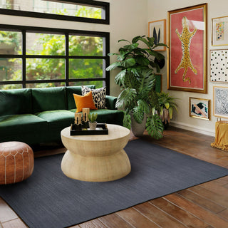 Modern Black Washable Rug